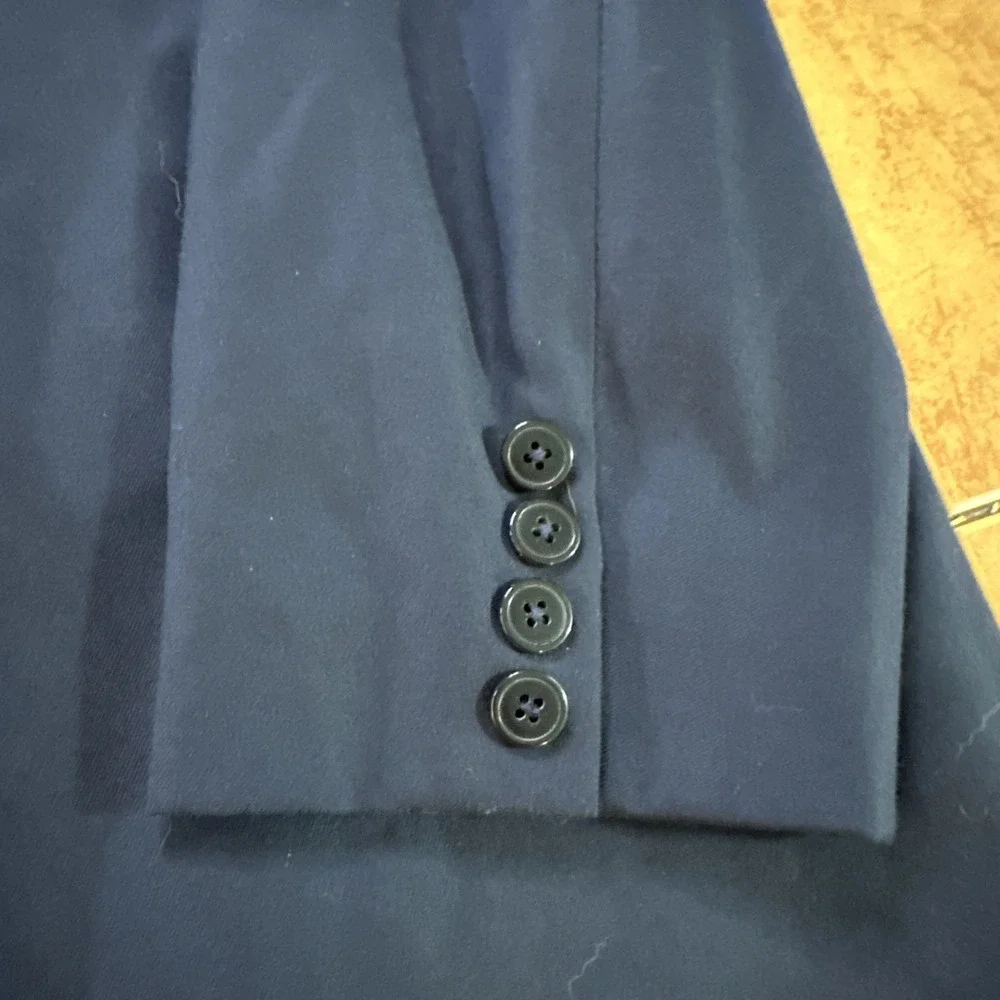 Giorgio Armani Le Collezioni 40R Slim Fit Navy Blue Wool Blend Blazer Jacket